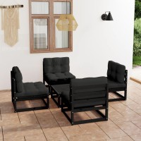 vidaXL 5 Piece Patio Lounge Set with Cushions Solid Pinewood