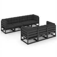 vidaXL 8 Piece Patio Lounge Set with Cushions Solid Pinewood