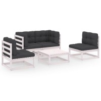 vidaXL 5 Piece Patio Lounge Set with Cushions Solid Pinewood