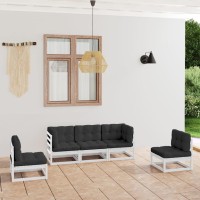 vidaXL 5 Piece Patio Lounge Set with Cushions Solid Pinewood