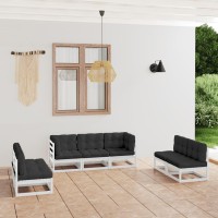 vidaXL 7 Piece Patio Lounge Set with Cushions Solid Pinewood