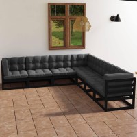 vidaXL 7 Piece Patio Lounge Set with Cushions Solid Pinewood