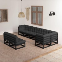 vidaXL 8 Piece Patio Lounge Set with Cushions Solid Pinewood