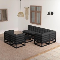 vidaXL 8 Piece Patio Lounge Set with Cushions Solid Pinewood