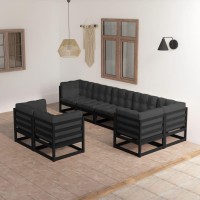 vidaXL 8 Piece Patio Lounge Set with Cushions Solid Pinewood