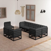 vidaXL 8 Piece Patio Lounge Set with Cushions Solid Pinewood