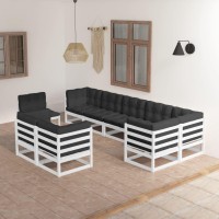 vidaXL 9 Piece Patio Lounge Set with Cushions Solid Pinewood