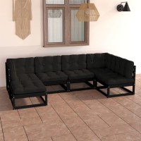 vidaXL 6 Piece Patio Lounge Set with Cushions Solid Pinewood