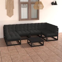 vidaXL 7 Piece Patio Lounge Set with Cushions Solid Pinewood