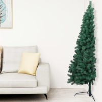 vidaXL Artificial Half Pre-lit Christmas Tree with Stand Green 47.2