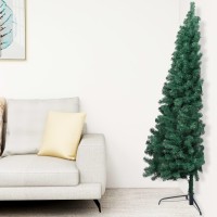vidaXL Artificial Half Pre-lit Christmas Tree with Stand Green 59.1