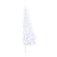 vidaXL Artificial Half Pre-lit Christmas Tree with Stand White 82.7