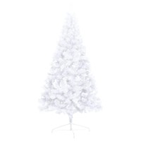 vidaXL Artificial Half Pre-lit Christmas Tree with Stand White 82.7