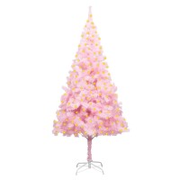 vidaXL Artificial Pre-lit Christmas Tree with Stand Pink 82.7