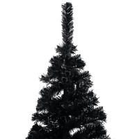 vidaXL Artificial Pre-lit Christmas Tree with Stand Black 47.2
