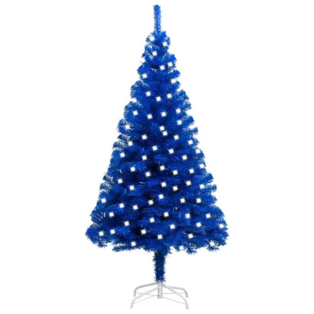 vidaXL Artificial Pre-lit Christmas Tree with Stand Blue 47.2