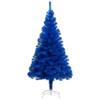vidaXL Artificial Pre-lit Christmas Tree with Stand Blue 47.2