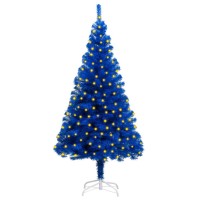 vidaXL Artificial Pre-lit Christmas Tree with Stand Blue 70.9