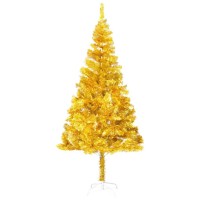 vidaXL Artificial Pre-lit Christmas Tree with Stand Gold 94.5