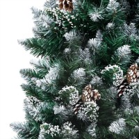 vidaXL Artificial Christmas Tree LEDs&Pine Cones&White Snow 59.1