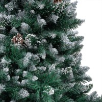 vidaXL Artificial Christmas Tree LEDs&Pine Cones&White Snow 59.1