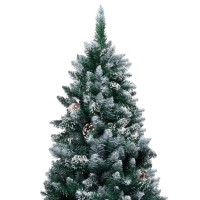 vidaXL Artificial Christmas Tree LEDs&Pine Cones&White Snow 82.7