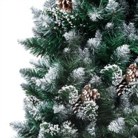 vidaXL Artificial Christmas Tree LEDs&Pine Cones&White Snow 82.7