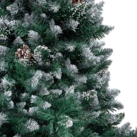 vidaXL Artificial Christmas Tree LEDs&Pine Cones&White Snow 82.7