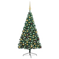 vidaXL Artificial Half Pre-lit Christmas Tree with Ball Set Green 82.7