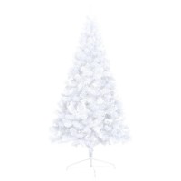 vidaXL Artificial Half Pre-lit Christmas Tree with Ball Set White 47.2