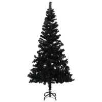 vidaXL Artificial Pre-lit Christmas Tree with Ball Set Black 82.7