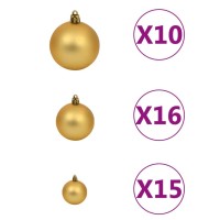 vidaXL Artificial Pre-lit Christmas Tree with Ball Set Silver 94.5