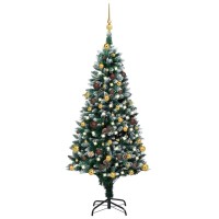 vidaXL Artificial Pre-lit Christmas Tree with Ball Set&Pinecones 59.1