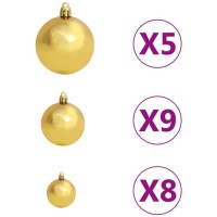 vidaXL Artificial Pre-lit Christmas Tree with Ball Set&Pinecones 59.1