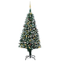 vidaXL Artificial Pre-lit Christmas Tree with Ball Set&Pinecones 82.7