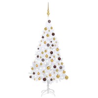 vidaXL Artificial Pre-lit Christmas Tree with Ball Set White 47.2