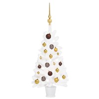 vidaXL Artificial Pre-lit Christmas Tree with Ball Set White 35.4