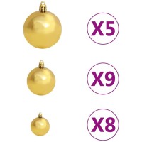 vidaXL Artificial Pre-lit Christmas Tree with Ball Set White 59.1