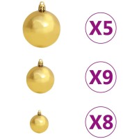 vidaXL Nordmann Fir Artificial Christmas Tree LED&Ball Set Green 47.2