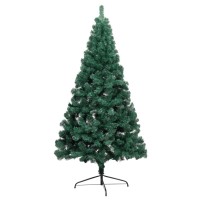 vidaXL Artificial Half Pre-lit Christmas Tree with Ball Set Green 59.1