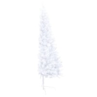 vidaXL Artificial Half Pre-lit Christmas Tree with Ball Set White 70.9