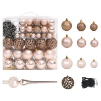 vidaXL Artificial Pre-lit Christmas Tree with Ball Set Pink 94.5