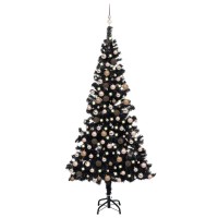 vidaXL Artificial Pre-lit Christmas Tree with Ball Set Black 82.7