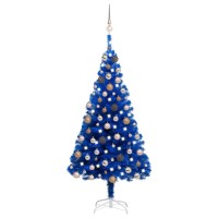 vidaXL Artificial Pre-lit Christmas Tree with Ball Set Blue 47.2