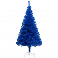 vidaXL Artificial Pre-lit Christmas Tree with Ball Set Blue 47.2