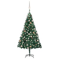 vidaXL Artificial Pre-lit Christmas Tree with Ball Set Green 47.2