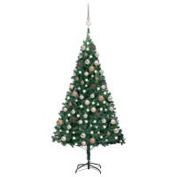vidaXL Artificial Pre-lit Christmas Tree with Ball Set Green 70.9