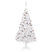 vidaXL Artificial Pre-lit Christmas Tree with Ball Set White 94.5