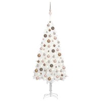 vidaXL Artificial Pre-lit Christmas Tree with Ball Set White 70.9