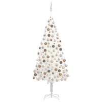 vidaXL Artificial Pre-lit Christmas Tree with Ball Set White 94.5